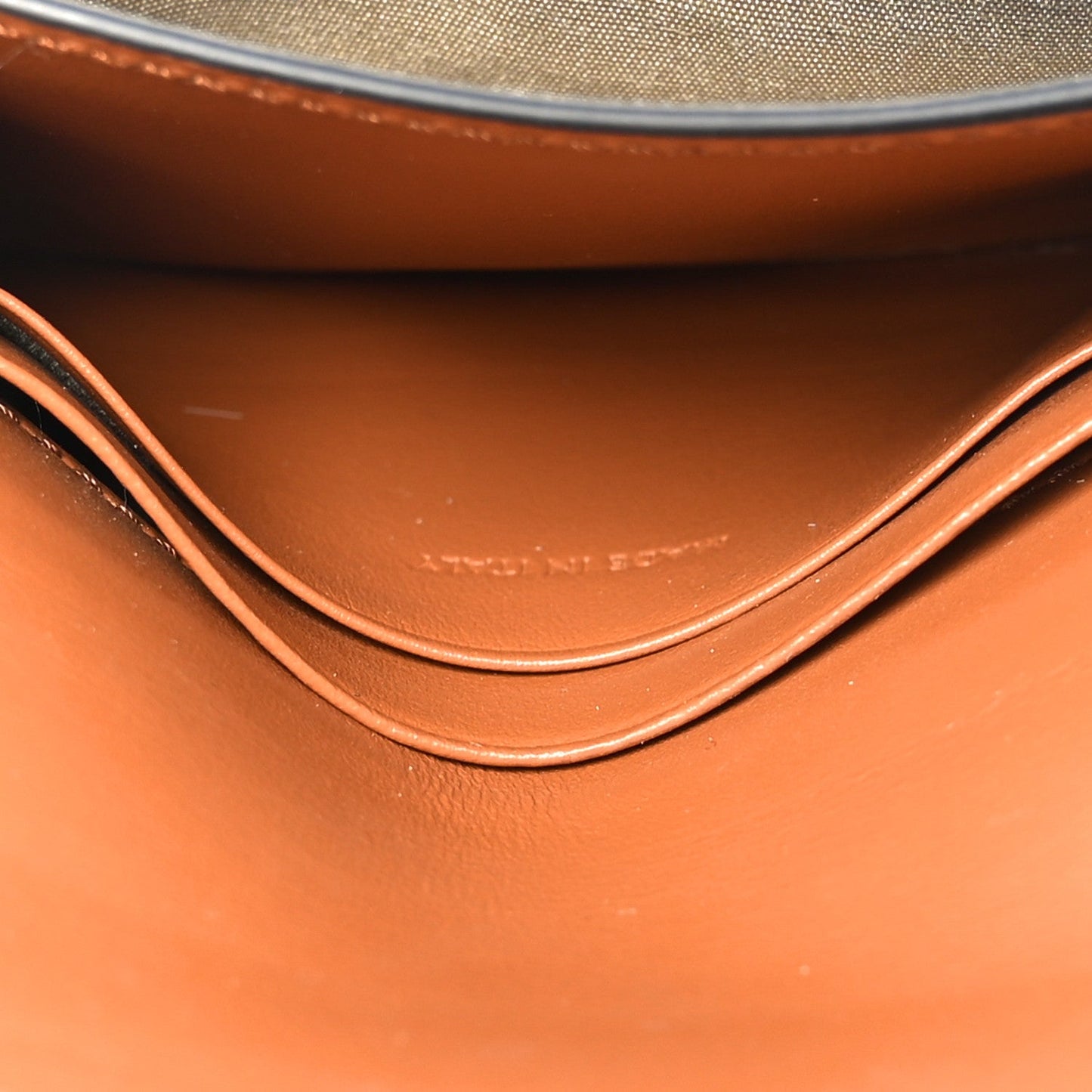 Celine Triomphe Canvas Calfskin Flap Card Holder Tan