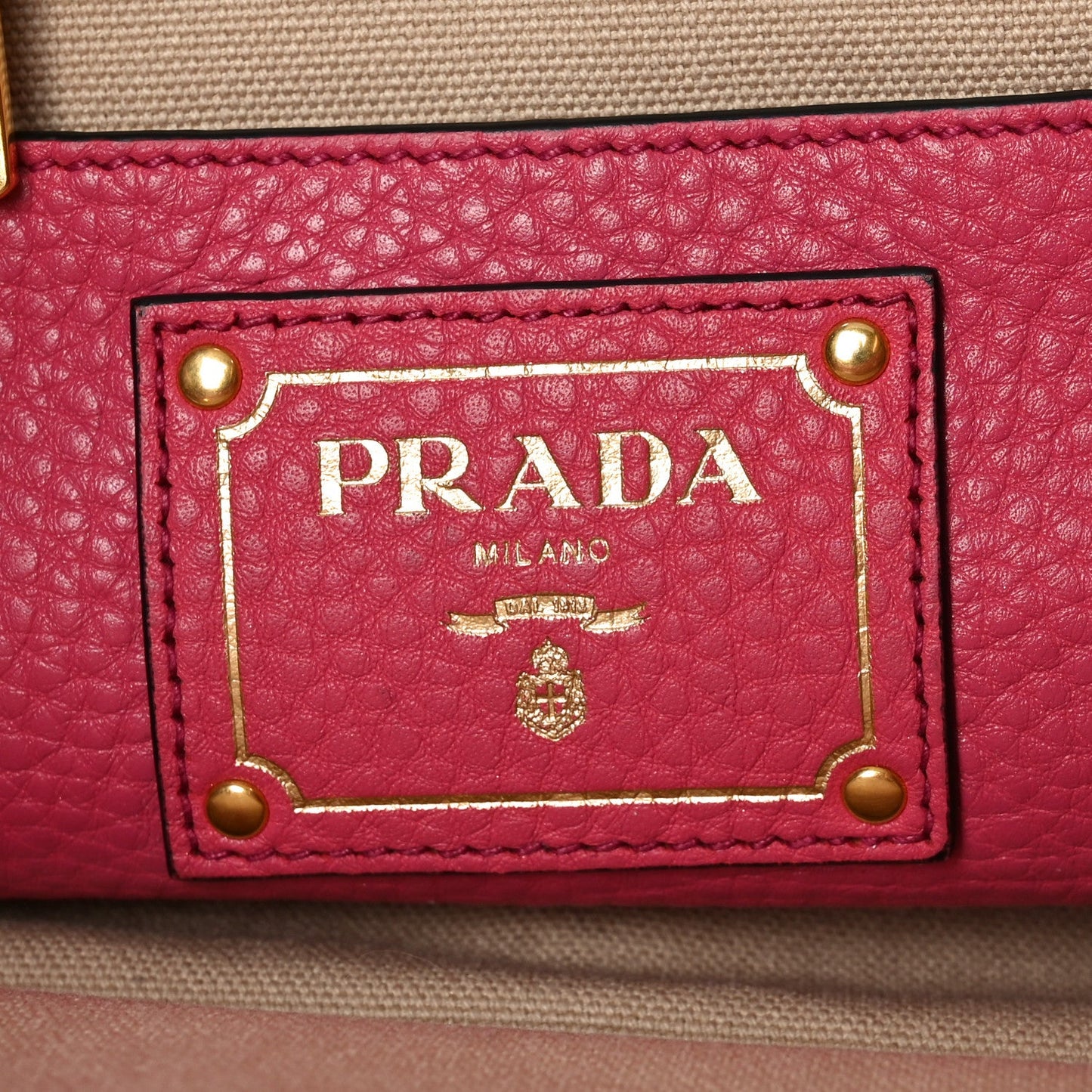 Prada Vitello Daino Shopping Tote Peonia