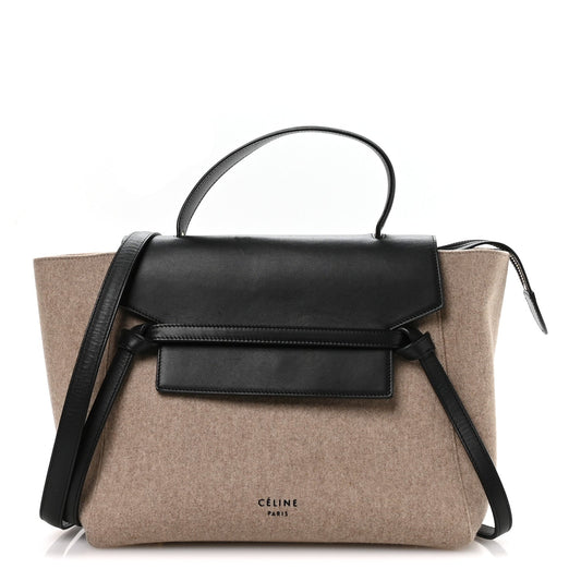 Celine Felt Smooth Calfskin Mini Belt Bag Beige