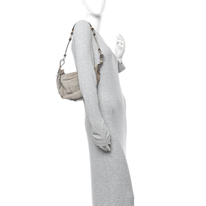 Saint Laurent Suede Calfskin Small Hobo Beige