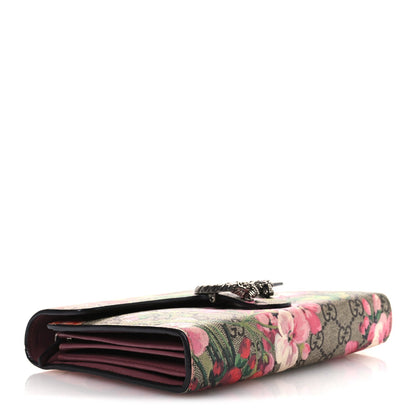 Gucci GG Supreme Monogram Blooms Mini Dionysus Chain Wallet Beige Multicolor Dry Rose