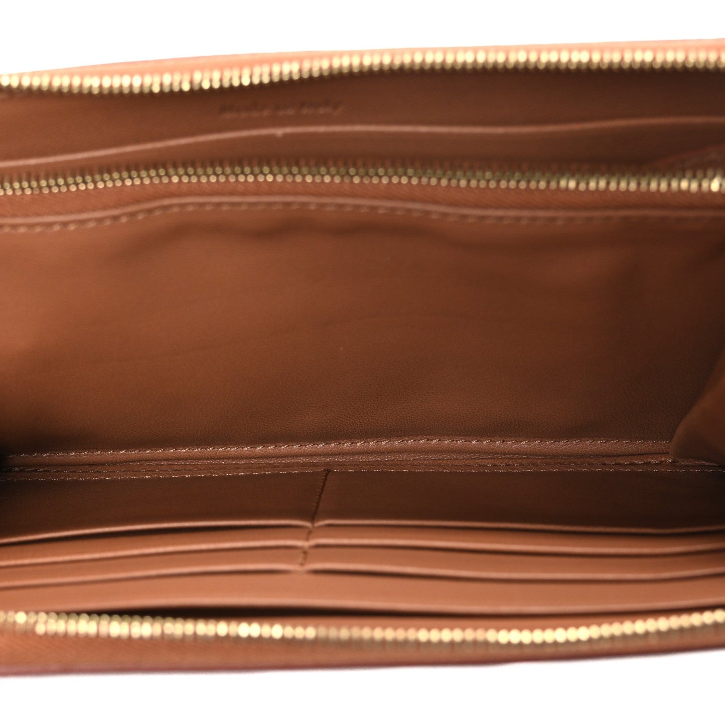 Celine Calfskin Zip Around Multifunction Wallet Tan
