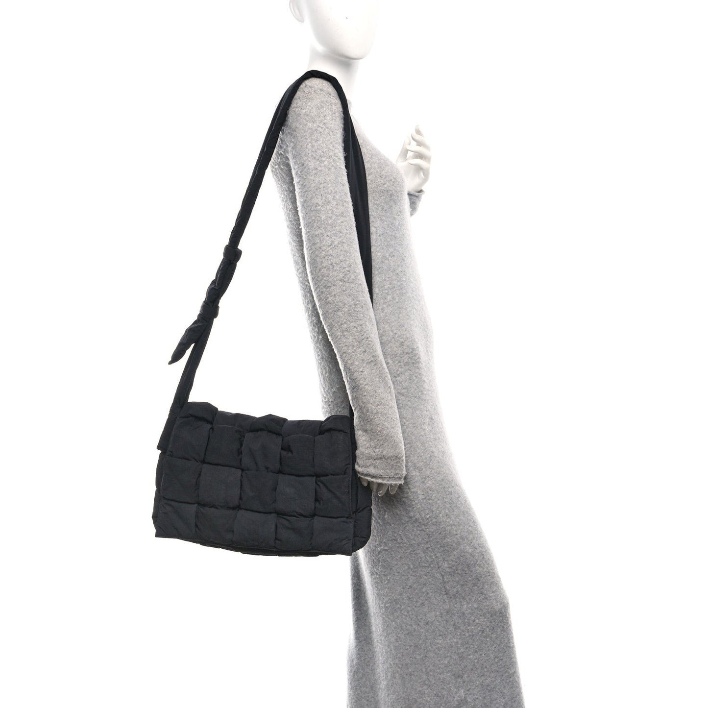 Bottega Veneta Nylon Intrecciato Padded Tech Maxi Cassette Bag Black