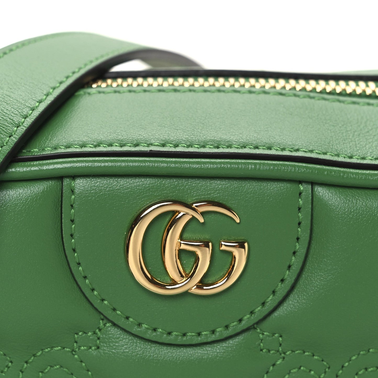Gucci Calfskin GG Matelasse Shoulder Bag Spring Green Natural
