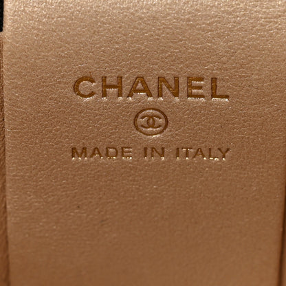 Chanel Lambskin Quilted Ruched Handle Vanity Case Black