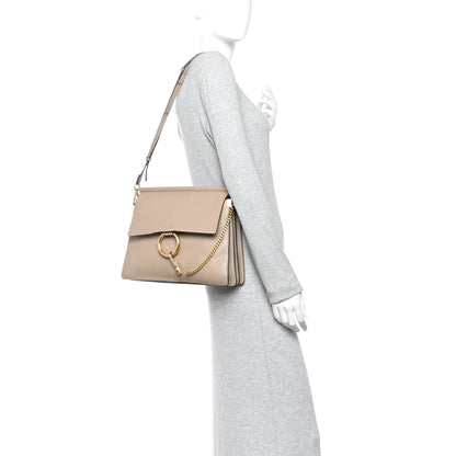 Chloe Goatskin Medium Faye Shoulder Bag Motty Grey