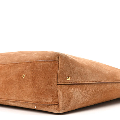 Chloe Suede Calfskin Marcie Hobo Bag Black Tan