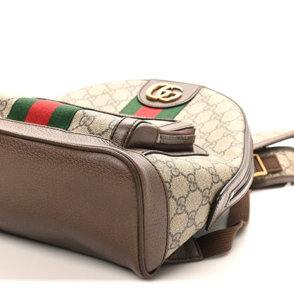 Gucci GG Supreme Monogram Calfskin Web Small Ophidia Day Backpack Beige Ebony New Acero