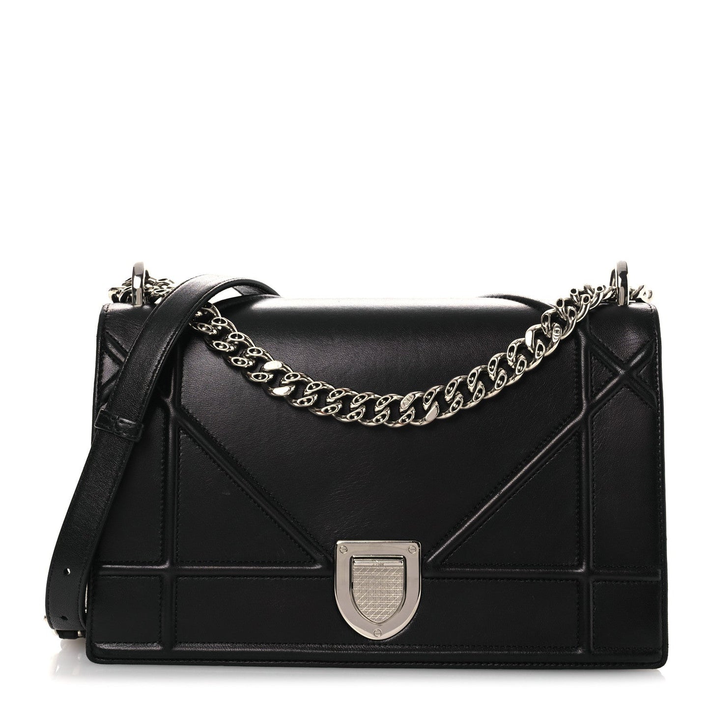 Christian Dior Lambskin Medium Diorama Flap Bag Black