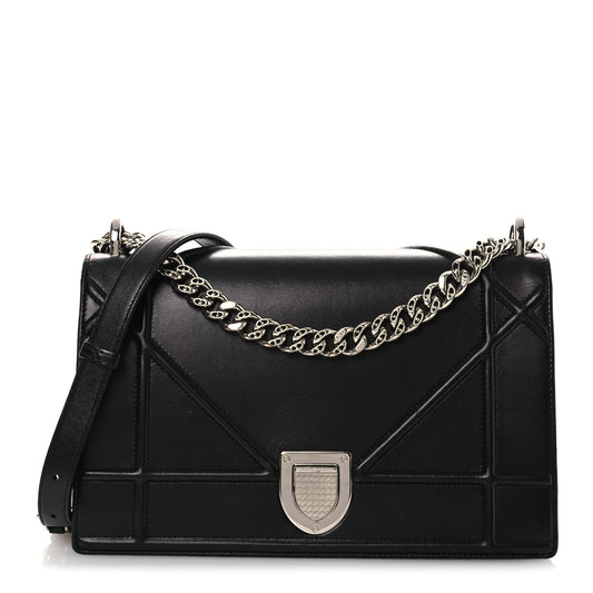 Christian Dior Lambskin Medium Diorama Flap Bag Black