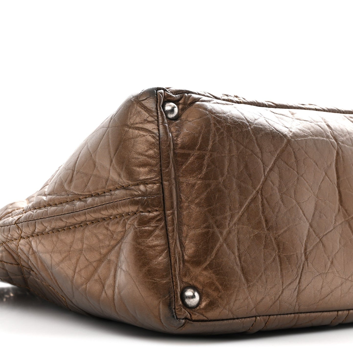 Chanel Metallic Aged Calfskin Small Shopping In Moscow Tote Bronze