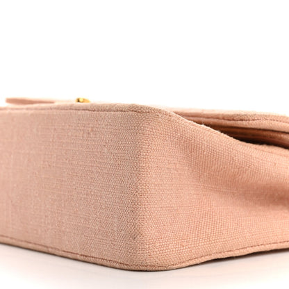Chanel Canvas Quilted Small Double Flap Light Pink