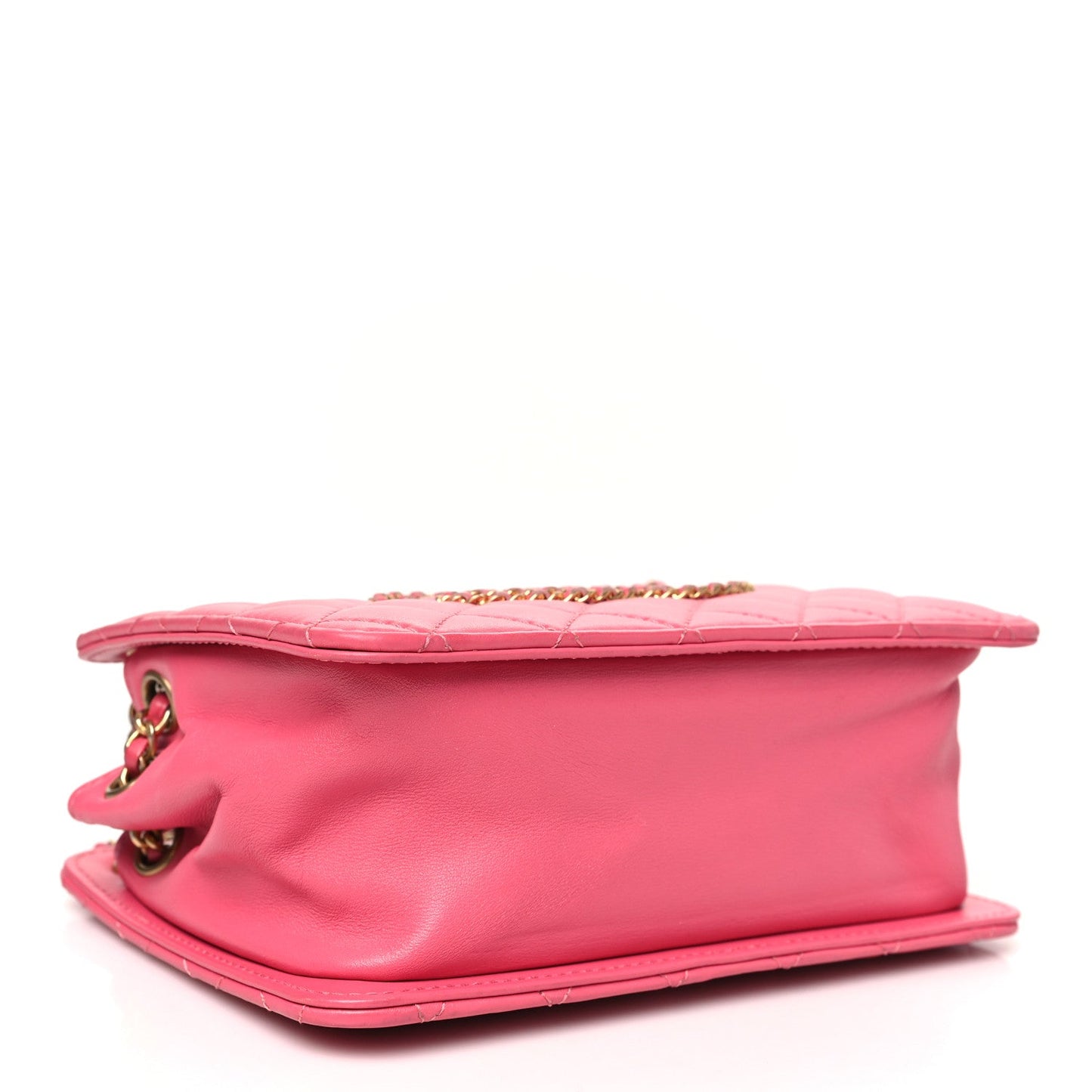 Chanel Calfskin Quilted Small CC Chain Accordion Tote Pink