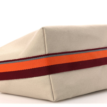 Hermes Cotton Canvas H Pavillon Large Bride-A-Brac Pouch Naturel