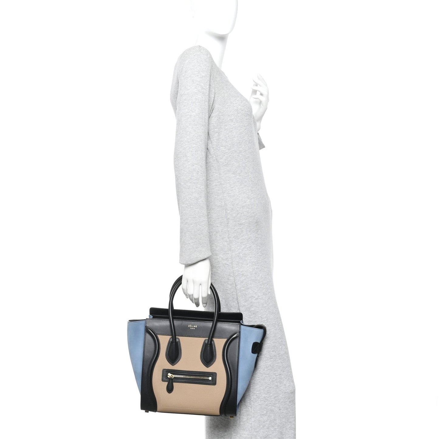Celine Baby Grained Calfskin Nubuck Micro Tri-Color Luggage Medium Blue