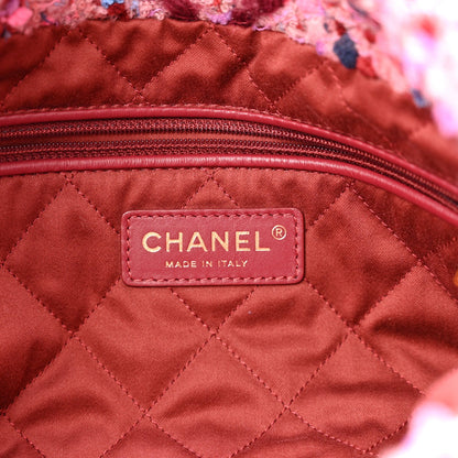 Chanel Tweed Quilted Chanel 22 Pink Burgundy