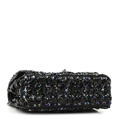 Chanel Patent Sequin Crystal Ruched 2.55 Reissue 225 Flap Black