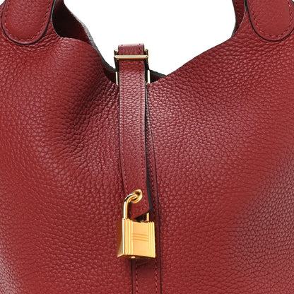 Hermes Taurillon Clemence Picotin Lock 22 MM Rouge H