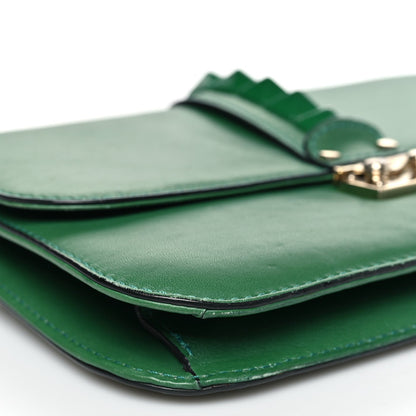Valentino Garavani Vitello Medium Glam Lock Rockstud Flap Pop Green