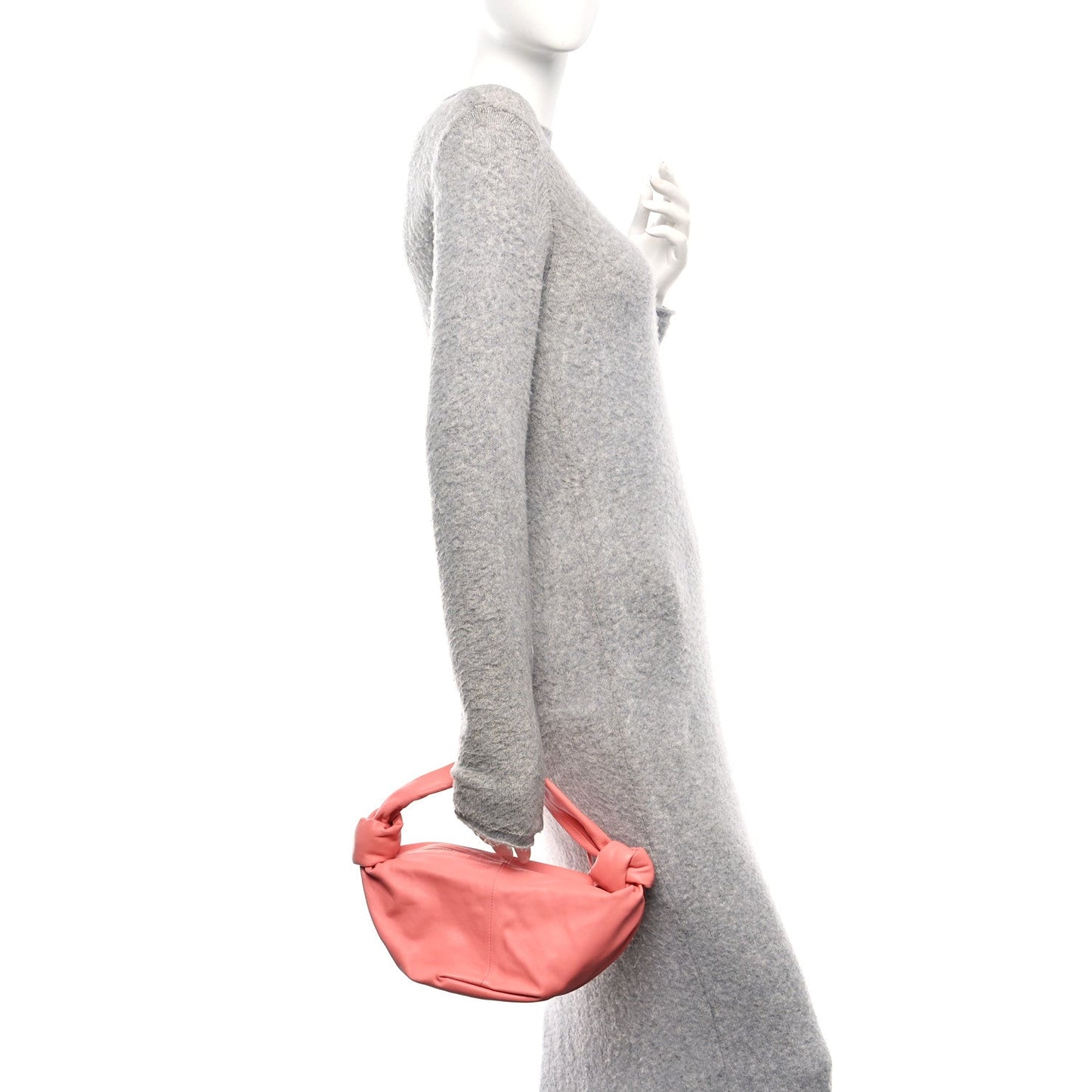 Bottega Veneta Calfskin Mini Double Knot Bag Peach
