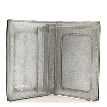 Chanel Calfskin Card Holder Black Silver