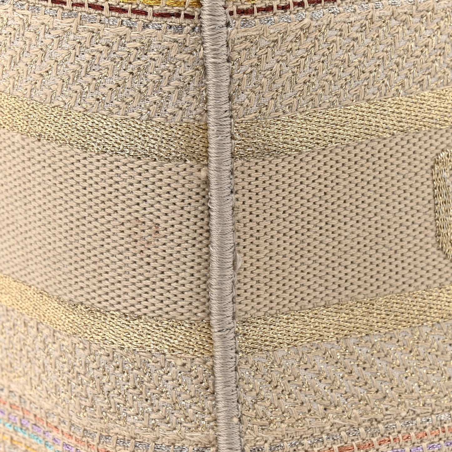 Christian Dior Canvas Embroidered Medium Lady D-Lite Beige Multicolor