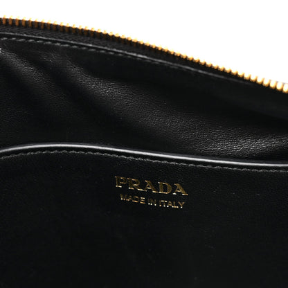 Prada Soft Grain Calfskin Large Demi-Lune Shoulder Bag Black