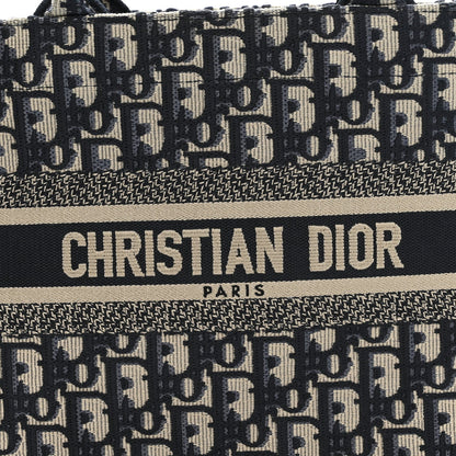 Christian Dior Oblique Small Book Tote Blue Multicolor