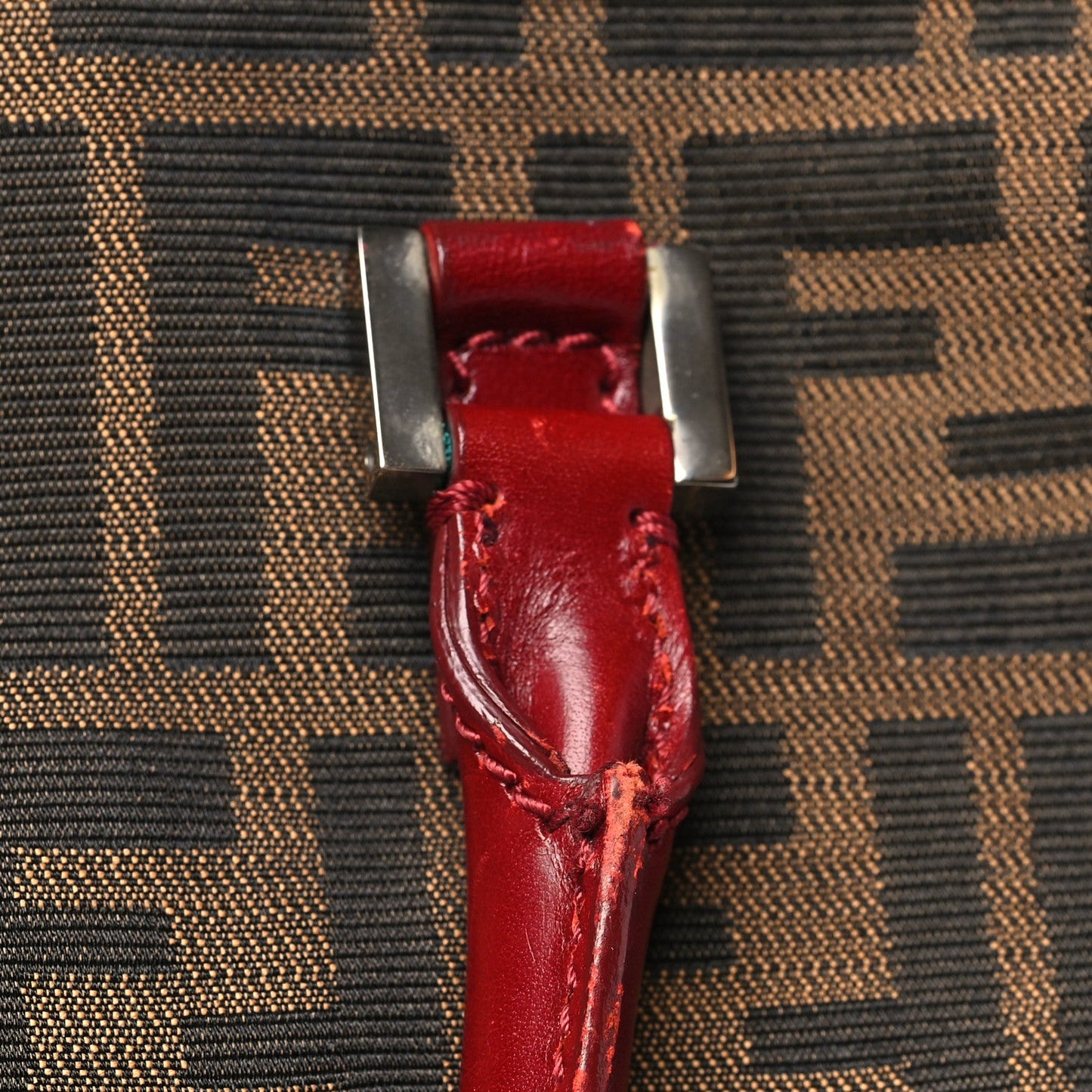 Fendi Zucca Handbag Tobacco Red