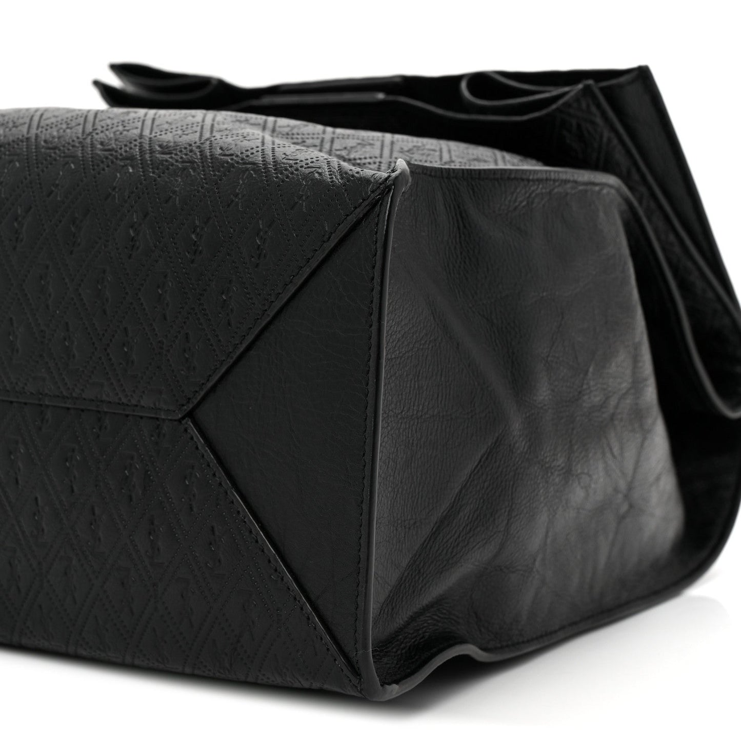 Saint Laurent Calfskin Monogram Deli Paper Bag  Vintage Black