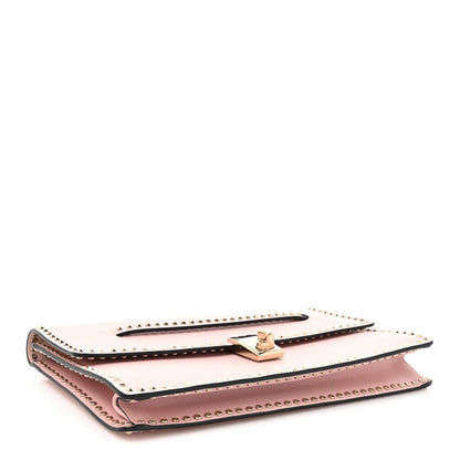 Valentino Garavani Nappa Micro Rockstud Wristlet Clutch Water Rose