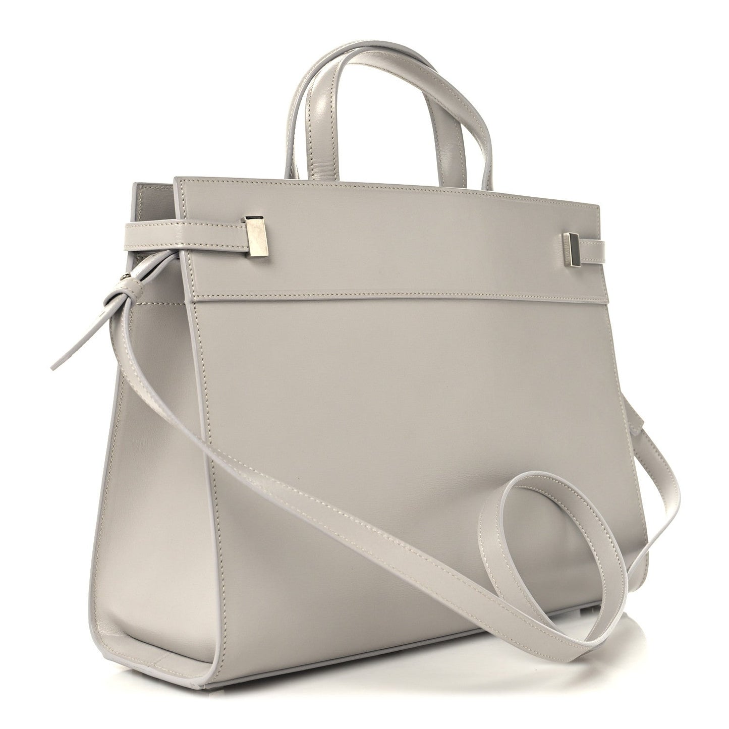 Saint Laurent Calfskin Small Manhattan Shopper Tote Granite