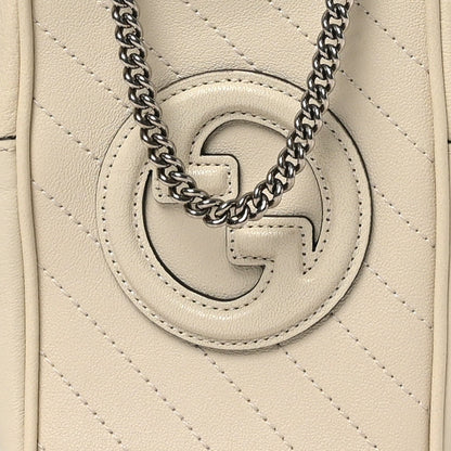 Gucci Sakai Be Green Calfskin Diagonal Stitched Mini Blondie Vertical Shoulder Bag Mystic White