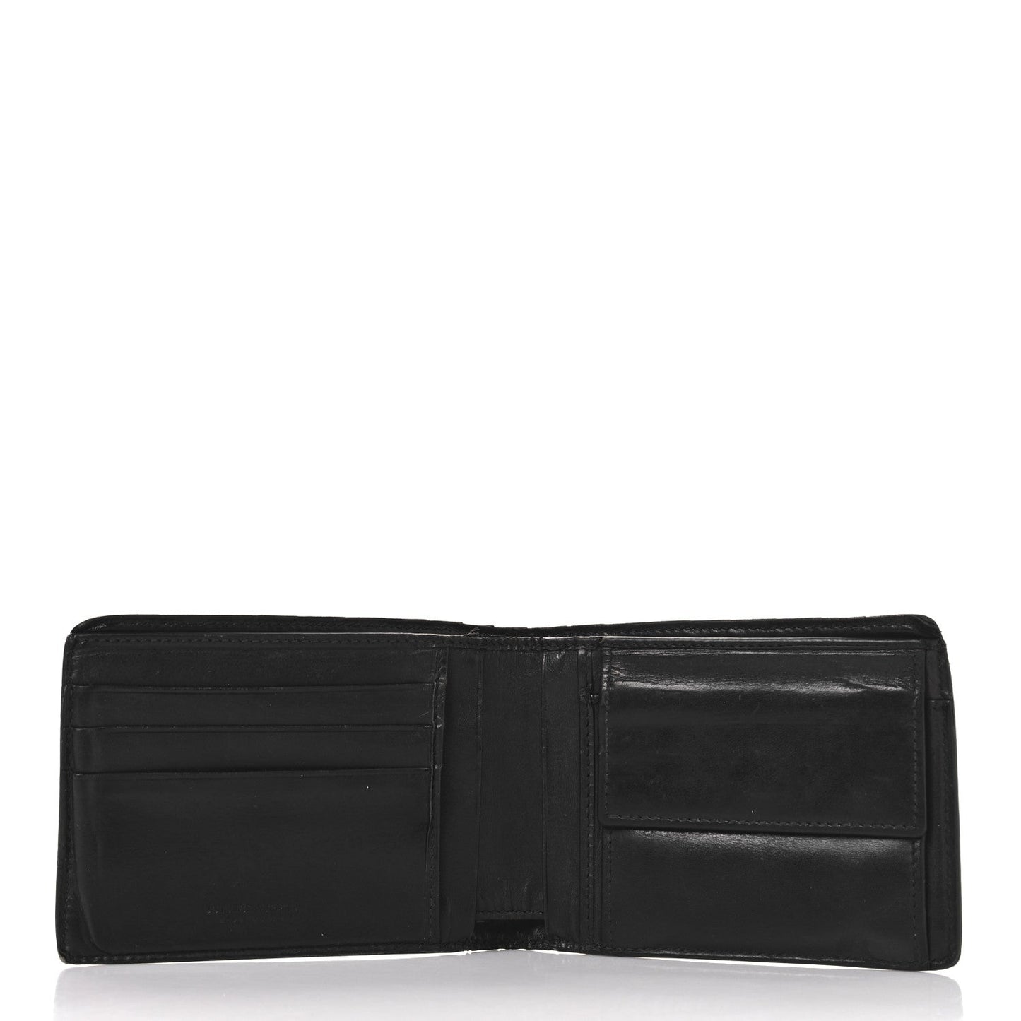 Bottega Veneta Nappa Maxi Intrecciato Bi-Fold Wallet Black