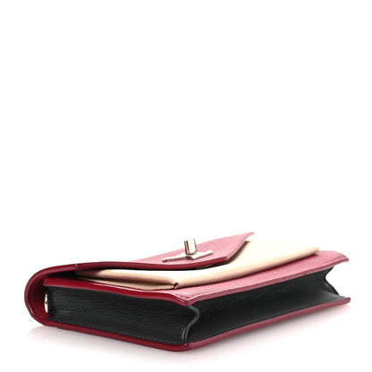 Louis Vuitton Calfskin My Lockme Chain Pochette Lie De Vin Etain Creme
