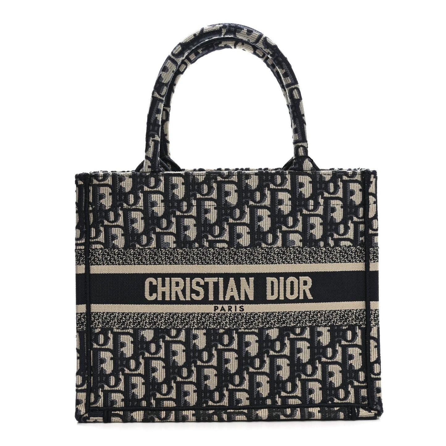 Christian Dior Oblique Small Book Tote Blue Multicolor