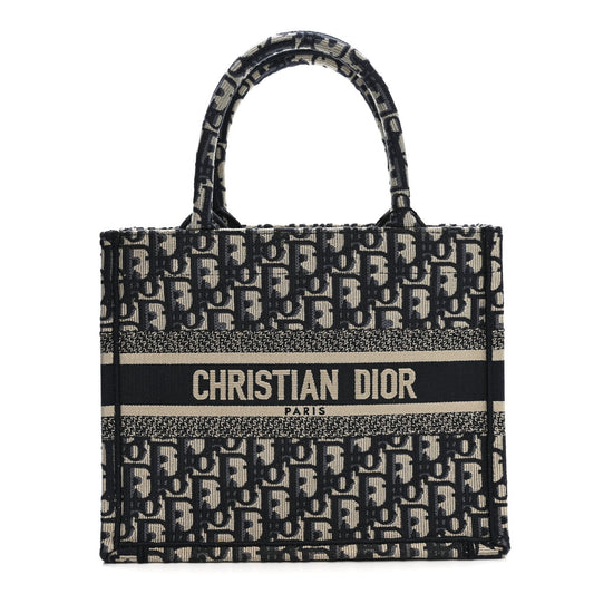 Christian Dior Oblique Small Book Tote Blue Multicolor