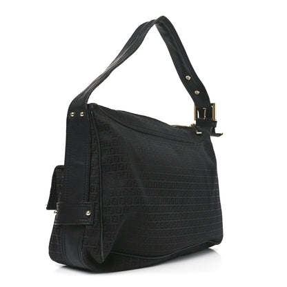 Fendi Zucchino Vitello Shoulder Bag Black