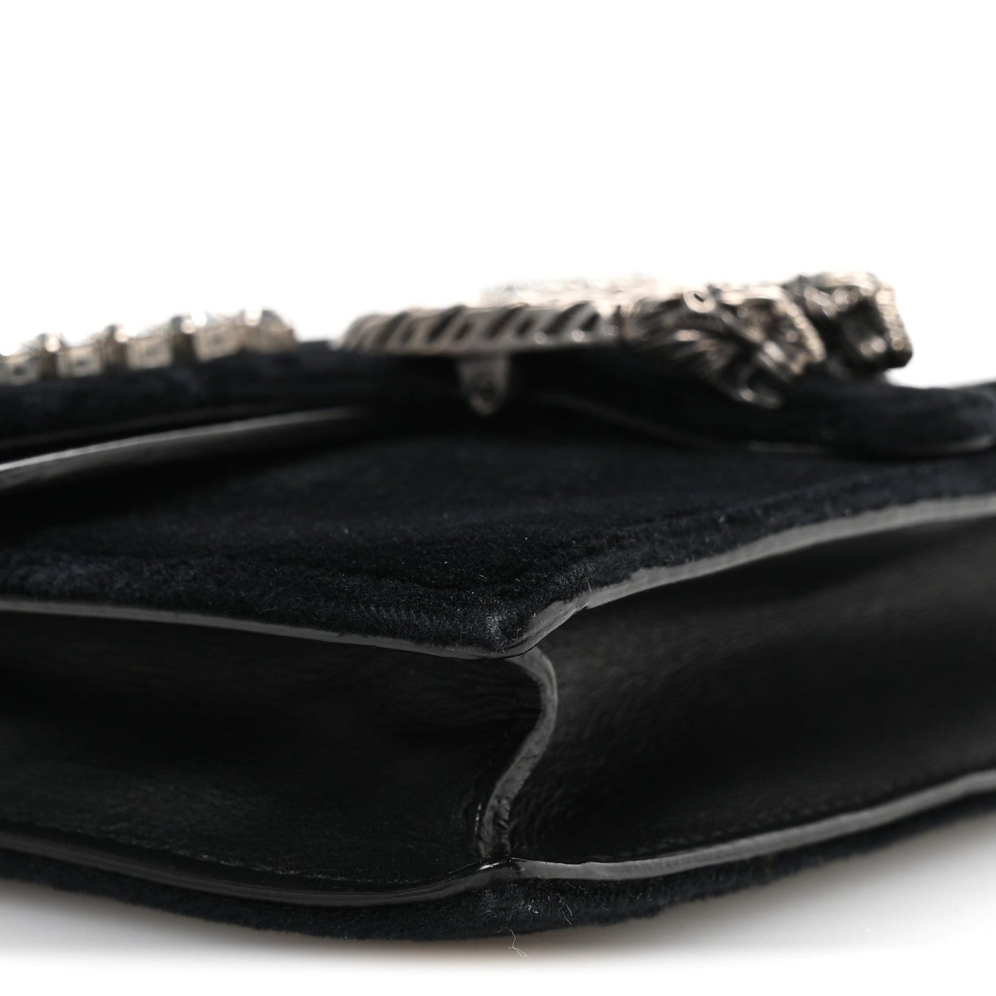 Gucci Velvet Crystal Super Mini Dionysus Shoulder Bag Black