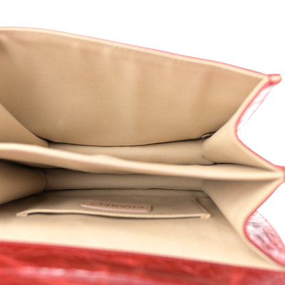Chanel Glazed Calfskin Quilted Rita Top Handle Flap Red