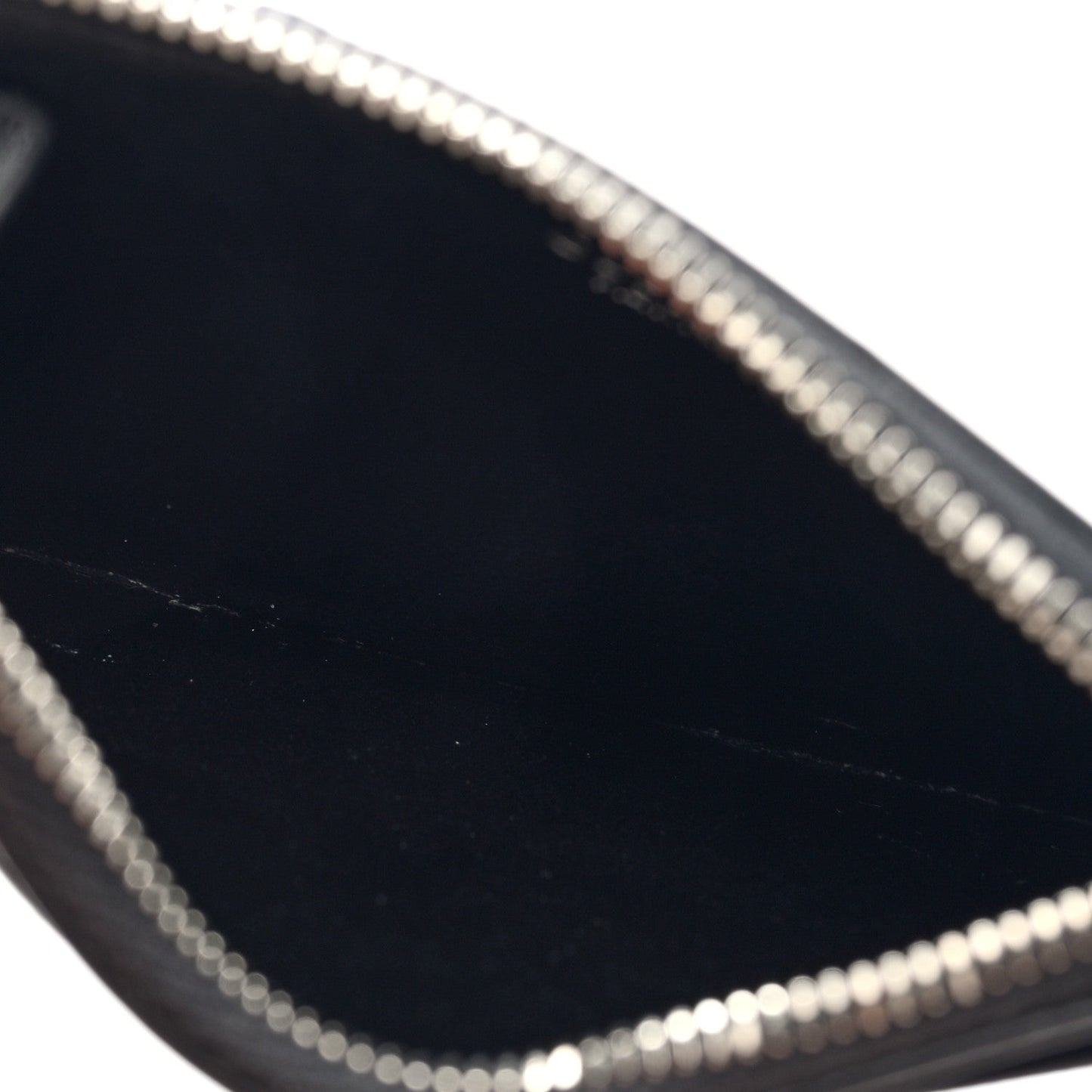 Celine Smooth Lambskin Zip Logo Card Holder Black White