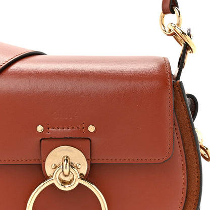 Chloe Calfskin Suede Small Tess Bag Sepia Brown