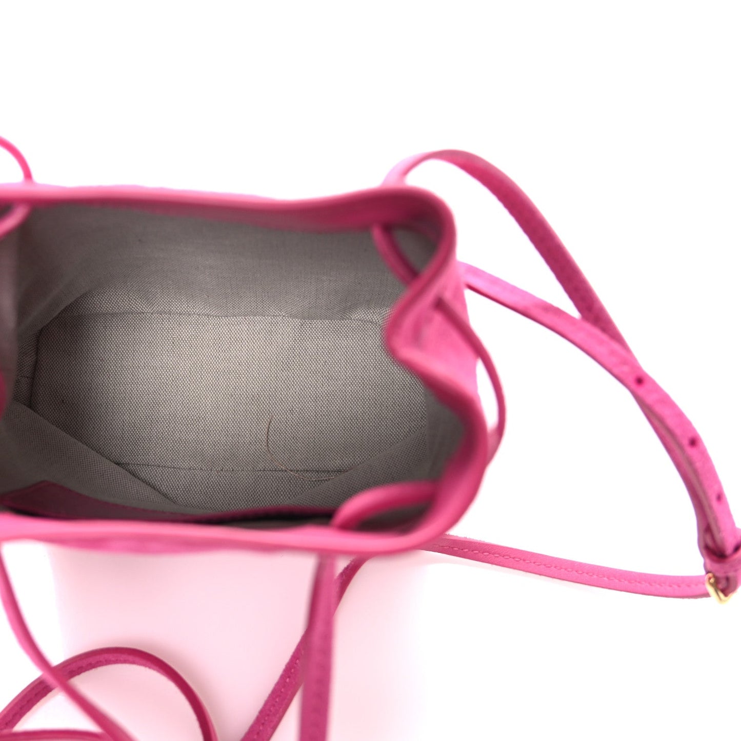 Miu Miu Camoscio Mini Drawstring Bag Fuxia