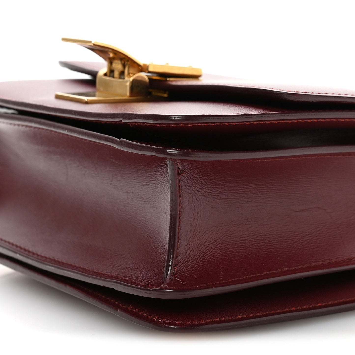 Celine Box Calfskin Small Classic Box Flap Bag Burgundy