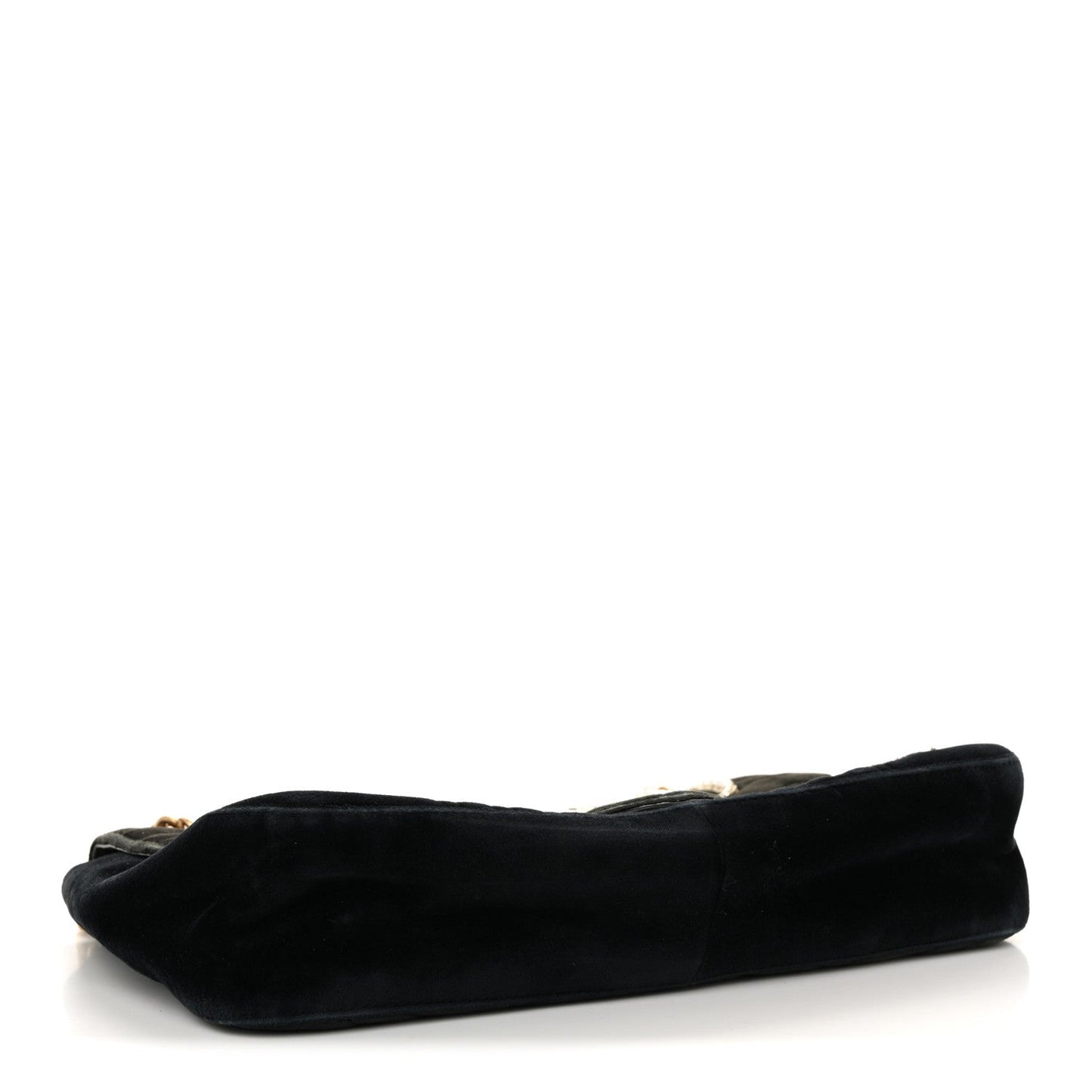 Gucci Velvet Matelasse Loved Embroidered Medium GG Marmont Shoulder Bag Black