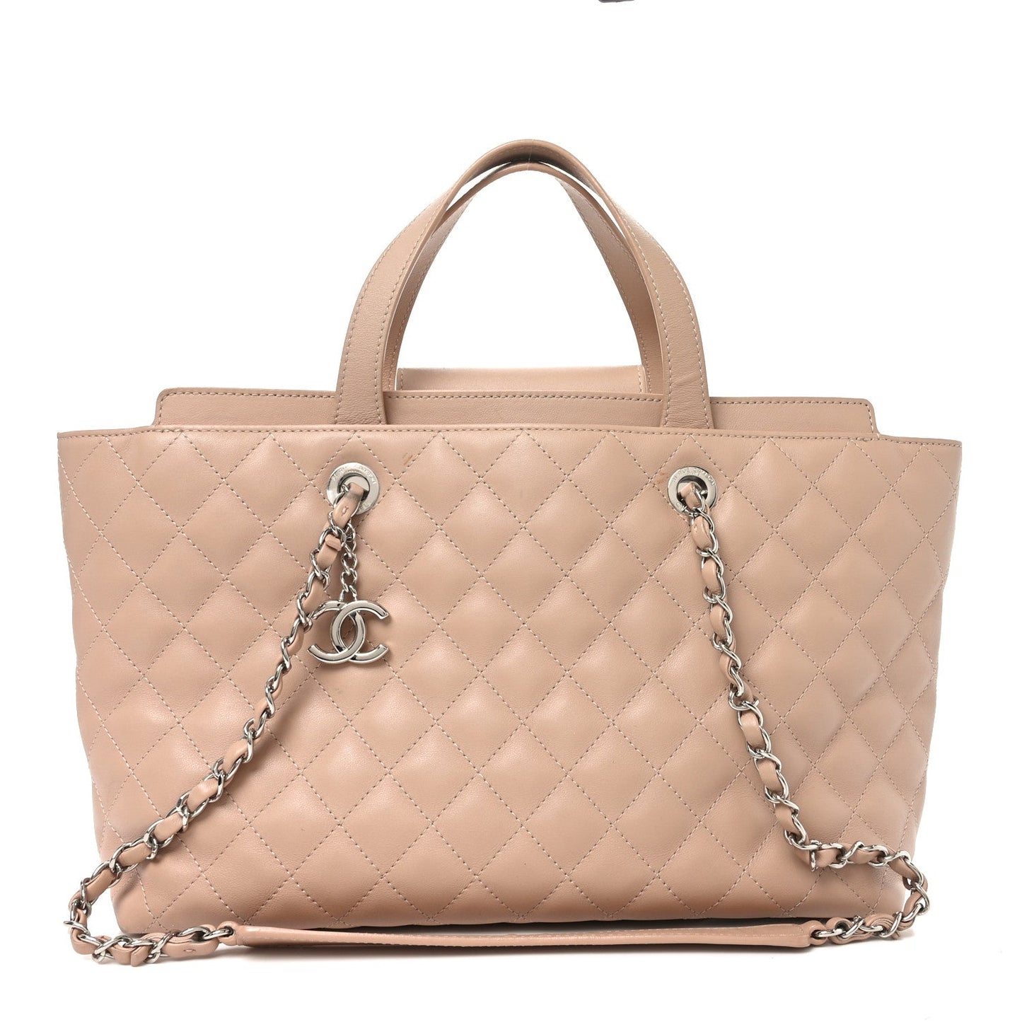 Chanel Calfskin Quilted Large Shopping Tote Light Pink