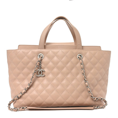 Chanel Calfskin Quilted Large Shopping Tote Light Pink