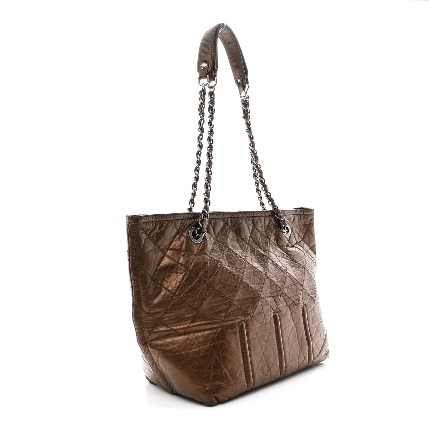 Chanel Metallic Aged Calfskin Small Shopping In Moscow Tote Bronze
