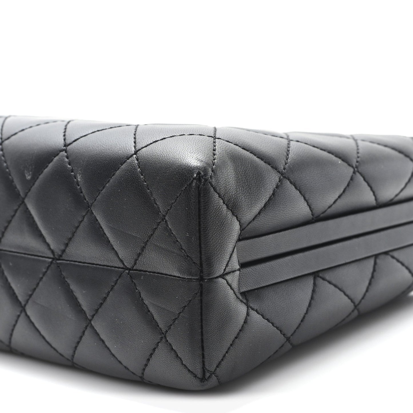 Chanel Lambskin Quilted Kisslock Minaudiere Black