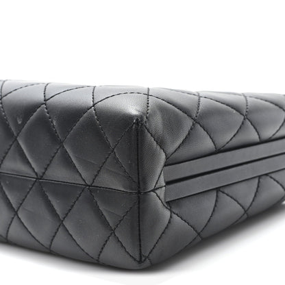 Chanel Lambskin Quilted Kisslock Minaudiere Black